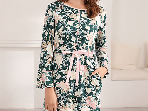 繁花翡翠系列秋冬家居服套装CJ863B展示