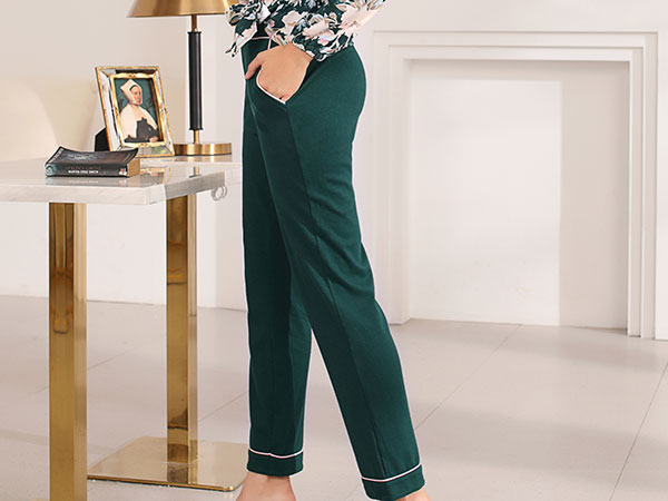 繁花翡翠系列秋冬家居服套装CJ863C展示