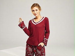 女式印花秋冬长袖长裤家居服套装