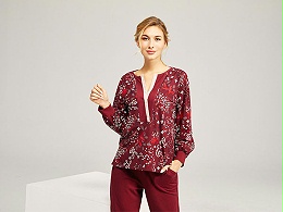 女式印花秋冬家居服套装