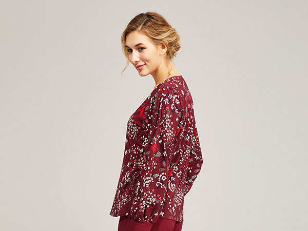 女式印花秋冬家居服套装