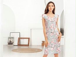 女式印花家居连衣裙
