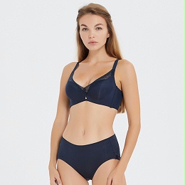 简约系列云感棉薄款光面文胸套装CB21009B+CB21009K