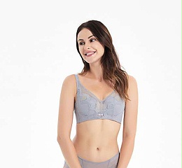 轻盈系列无钢圈性感轻薄蕾丝文胸套装  CB2021005B+CB2021005K